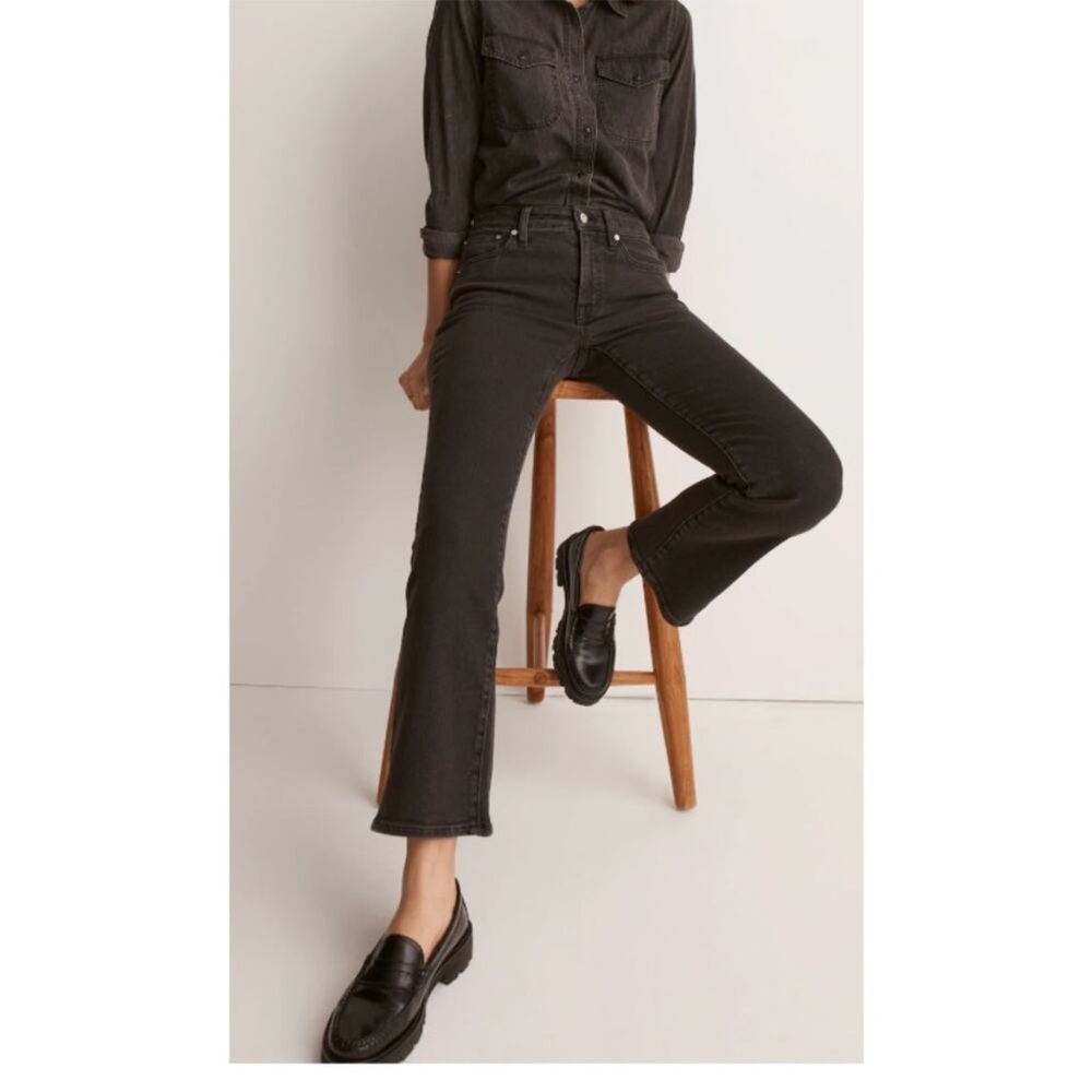 Madewell Mid-Rise Kick Out Jeans in rinsed black Wash Sz 26T